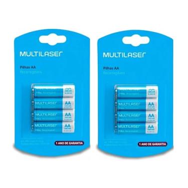 Imagem de Pilha AA Recarregavel Multi 2500 mah Kit com 8 Unidades 2 Cartelas 1.2V