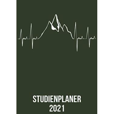 Imagem de Studienplaner 2021: DIN A4 Kalender von 01/2021 - 12/2021 1 Tag = 1 Seite mit großem Tageskalender und großartiger Übersicht. Monatsübersicht, ... / Wanderer Berge heartbeat herzschlag
