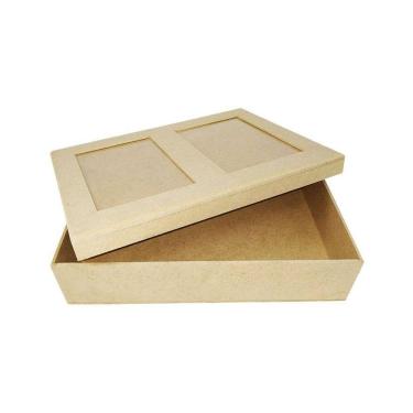 Imagem de Caixa presente mdf 2 fotos tampa solta com proteção acetato