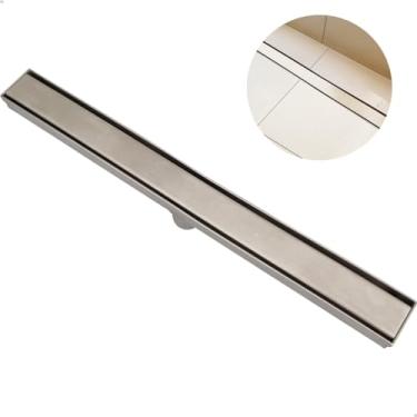 Imagem de Dona D Cor, Ralo Linear Oculto Com Grelha 90cm Para Banheiro Ralo Invisível Escoamento Piso Porcelanato Tampa Oculta Aço Inox 304