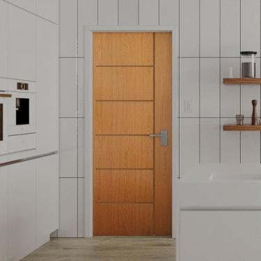 Imagem de Folha de Porta de Madeira 210x92cm Espessura 3,5cm MMC Eucaplac Frisada Elegance Eucatex Teka Milano
