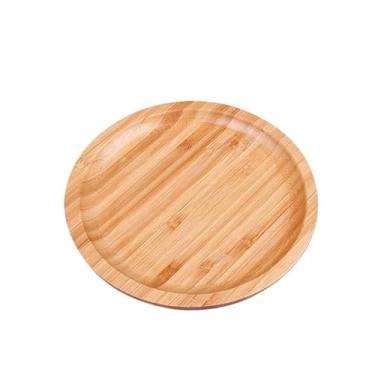 Imagem de Bandejas de bambu para servir de charcutaria, bandeja de cama portátil para café da manhã, jantar, bandejas para sala de estar, restaurantes (redondo 25 x 25 x 2 cm)
