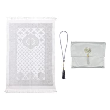 Imagem de Hitopin Tapete de oração muçulmana e miçangas com bolsa de tecido elegante, tapete de oração islâmica, tapete de oração muçulmano, cobertor de oração do Ramadã, para presentes, muçulmano, islâmico,