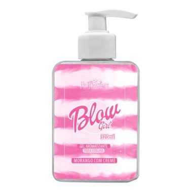 Imagem de Gel Blow Girl Mix Hot Flowers Para Oral e Beijável Virilha Morango com Creme 320ml