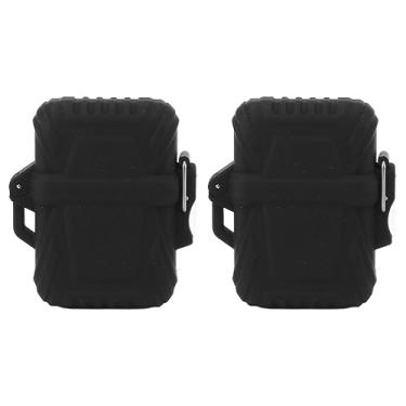 Imagem de 2 pces caso mais leve, suporte de isqueiro à prova de água, caso de suporte de isqueiro de bolso para preparação de emergência ao ar livre