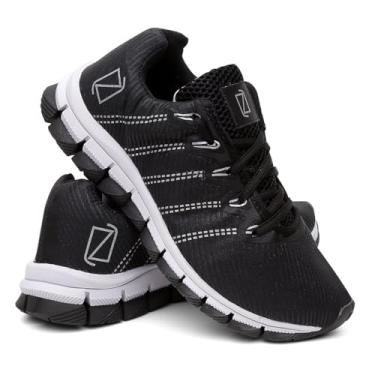 Imagem de QueroShoes Tênis Masculino para Academia e Caminhada Confortável - Preto/42