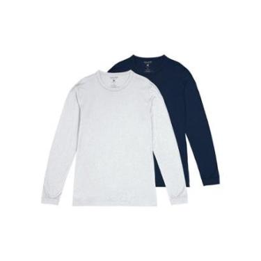 Imagem de Kit com 2 Camisetas Masculina Malwee 1000006658 Azul Marinho-Masculino