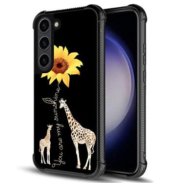 Imagem de ZHEGAILIAN Capa compatível com Samsung Galaxy S23, girafa girassol Galaxy S23 capas para meninas, cantos com absorção de choque, capa protetora lateral de TPU macio compatível com Samsung Galaxy S23