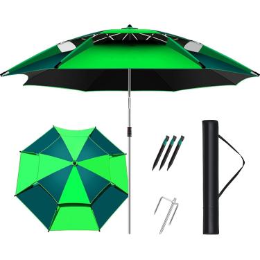 Imagem de Guarda-sol inclinável - Guarda-sol de jardim, altura ajustável, com função de inclinação Proteção solar de rotação de 360°, para varanda, mesas de jantar, jardins, guarda-chuva de praia, ver