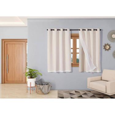 Imagem de Cortina Classic 2,20 X 1,40 Sala Quarto Janela Cozinha Cáqui
