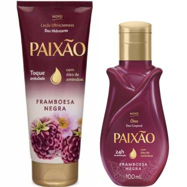 Imagem de Kit Paixão Framboesa Negra Hidratante Corporal Bisnaga + Óleo Corporal