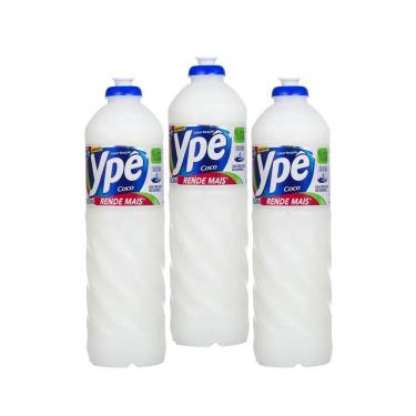 Imagem de Detergente Lava Louças Ypê Coco Toque Suave 500ml Kit 3