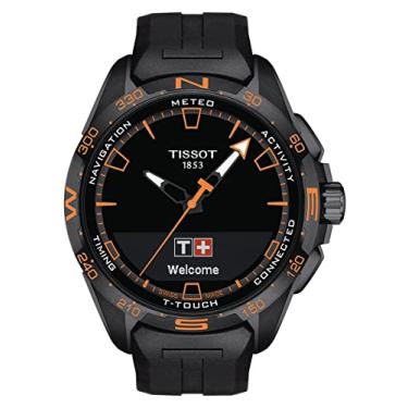 Imagem de Tissot Relógio unissex T-Touch Connect Solar Swiss Antimagnético Titanium Case Tátil Quartzo com pulseira de borracha, preto, 23 (modelo: T1214204705104)