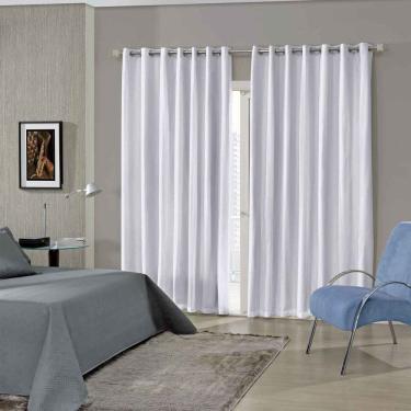 Imagem de Cortina Blackout Quarto Pratika Cromo 3,00 x 2,30 Voil Com Forro Corta Luz PVC Bella Janela