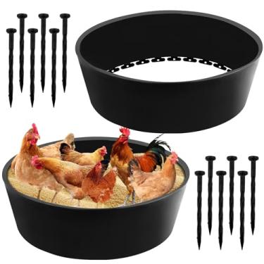 Imagem de 2 peças de banheira de pó de galinha, 63 cm P x 14 cm A, design sem fundo, recipiente de limpeza de galinheiro para fazendas, galinheiros, proteção ambiental e fácil de montar