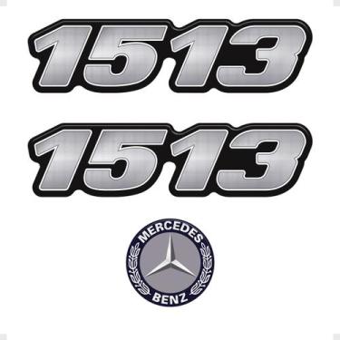 Imagem de Kit Adesivos 1513 Caminhão Mercedes Benz Cromado - Genérico - SPORTINO