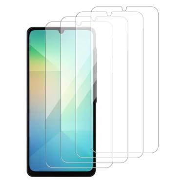 Imagem de iCsapr Pacote com 4 protetores de tela de vidro compatíveis com Samsung Galaxy A06 [dureza 9H] - tela de vidro temperado HD, resistente a arranhões, fácil instalação [compatível com capas] [livre de