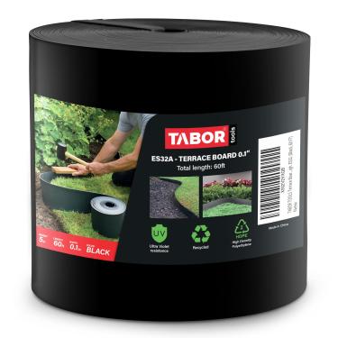 Imagem de TABOR TOOLS Tábua de terraço de 40 pés, 12 cm de altura, 0,3 cm de espessura, bobina de borda de paisagem, barreira de grama, placa dobradora, forro de jardim, ES31. (preto)