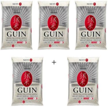 Imagem de Kit 5 arroz japonês guin grão curto 1kg