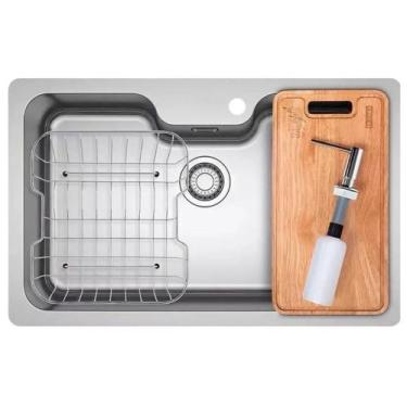 Imagem de CUBA FRANKE DE EMBUTIR BELL BCX 110-75 TL 81x51CM C/ ACESSÓRIOS 15188