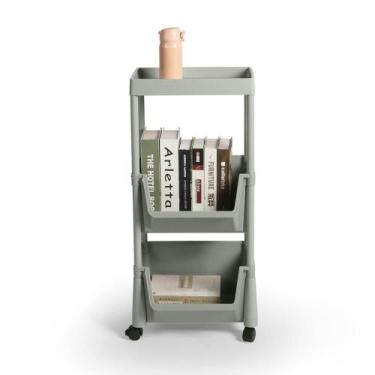 Imagem de Kit 2 Carrinho Multiuso Prático 3 Prateleiras em Plástico com Rodízio 