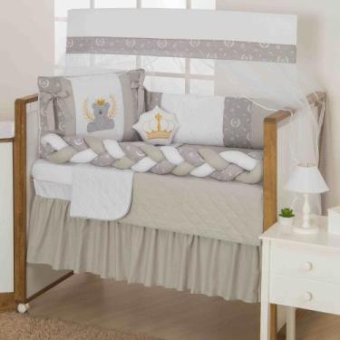 Imagem de Kit berço completo 11 peças masculino e feminino arco iris nuvem passa