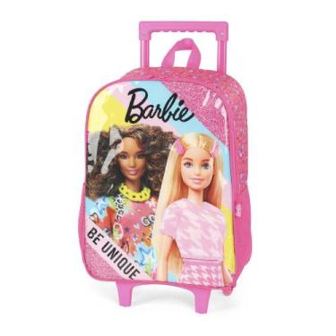 Imagem de Mochila Infantil De Rodinha Barbie Original Luxcel, Rosa e Azul