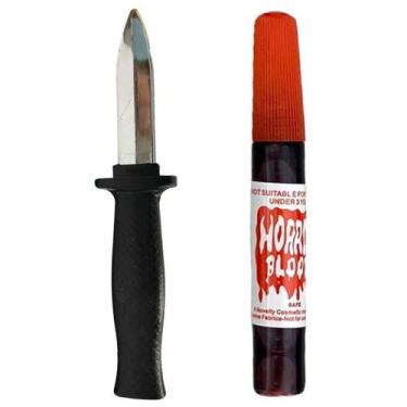 Imagem de Faca Retrátil Com Sangue Mágica Canivete Truque Pegadinha - São Paulo 