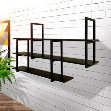 Imagem de Estante suspensa industrial elegante moderna - Metal Decore, Preto