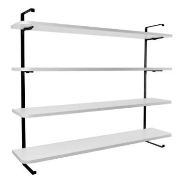 Imagem de Prateleira de parede 100 x 20 cm com 4 níveis para Decoração de Sala Q