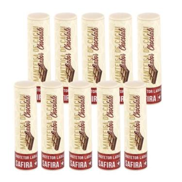 Imagem de Kit 10 Protetores Labiais Manteiga De Cacau Chocolate Safira - SAFIRA 