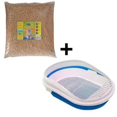 Imagem de Kit Higiene Gato granulado Kitty Kat 5kg  com Bandeja Higiénica - kit 