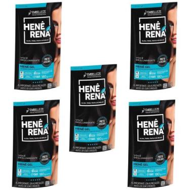 Imagem de Hene em Gel Rená Preto Azulado (Preto Forte) 180gr Alisa, tinge e Da B