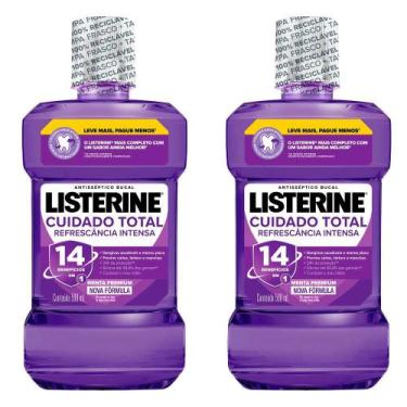 Imagem de Kit com 2 Antissépticos Bucal Listerine Cuidado Total 500ml
