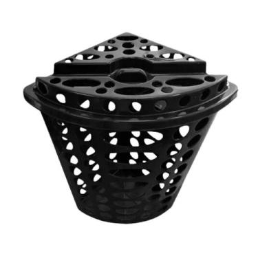 Imagem de Cesto De Roupas Sujas Multiuso Telado Com Tampa 45L Preto Lavanderia B