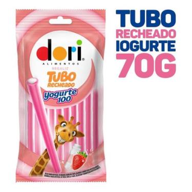 Imagem de Regaliz Tubo Recheado Morango Ou Yogurte Dori  - Doce 70g