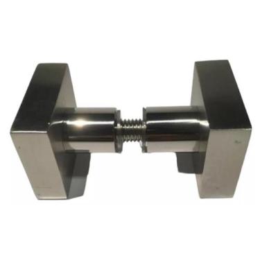 Imagem de Puxador Quadrado para Portas de Vidro/Box - Acabamento Inox Escovado -