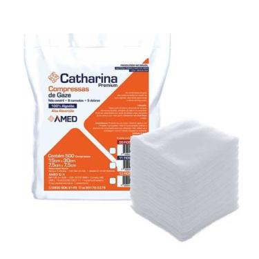 Imagem de Gaze Hidrófila 11 Fios Catharina Premium Curativos, Limpeza Facial Pct