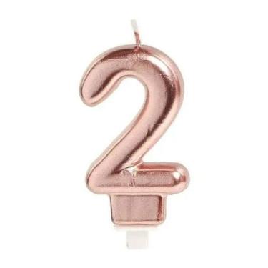 Imagem de Vela de Aniversário Perolizada Rose - N2 - Cromus