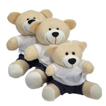 Imagem de Trio de Ursinhos Beto Menino para Decoração ou Nicho 15cm-20cm-24cm - 