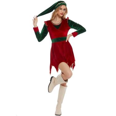Imagem de KDFJIEelf Elf Costume for Women, Christmas Jovi Elf Costume Dress Set Budby The Elf Costume Dress for Xmas Holiday Party (3X-Large)