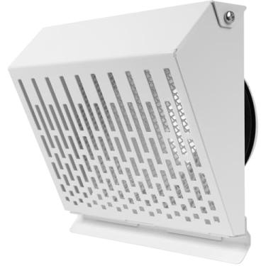 Imagem de Vent Systems Tampa de exaustão de 10 cm com junta de borracha - Aço galvanizado branco - Caixa de exaustão de ar externa robusta e à prova de intempéries - Montagem de duto ou superfície - Proteção