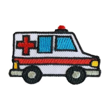 Imagem de Generic Remendos de ferro de ambulância, lindos adesivos de decoração para mochilas, roupas, calças, jeans, chapéus, aplique de bordado, acessório faça você mesmo, pequeno, branco