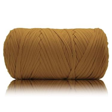 Imagem de MSyarn Fio de camiseta de 400 g, fio de crochê para bolsa de crochê/projeto de artesanato/decoração de casa, 400 g, 120 jardas/112 m de crochê com tecido elástico de mistura de poliéster e elastano