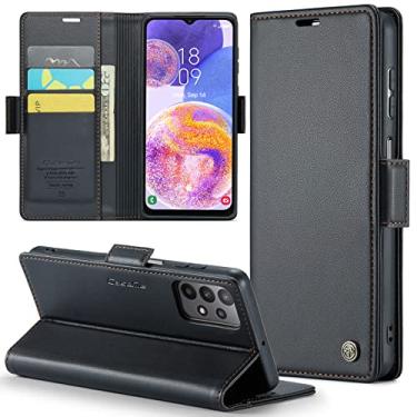 Imagem de Lxisxcna Capa carteira para Samsung Galaxy A23 5G com [bloqueio RFID] Suporte magnético para cartão, capa protetora flip de couro para Samsung Galaxy A23 5G 6,6 polegadas (preto)
