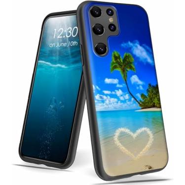 Imagem de BPQOJB Capa para Samsung Galaxy S24 Ultra com design de padrão de palmeiras de praia ultrafina, leve e macia TPU à prova de choque para Samsung Galaxy S24 Ultra 6,8 polegadas 2024