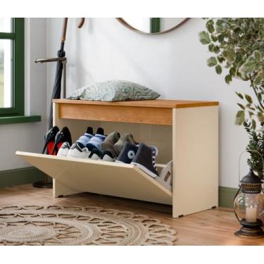 Imagem de Sapateira Charme 1 Porta Basculante Com Assento Hall De Entrada - OffW