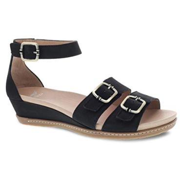 Imagem de Dansko Sandálias femininas confortáveis Astrid Wedge, Preto, 5.5-6