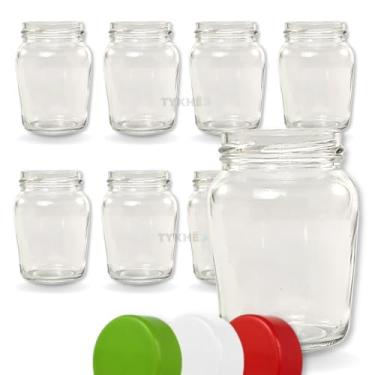 Imagem de 15 Pote De Vidro Cônico P Conserva Para Saladas E Bolo 215ml Geleia C/Tampa De Plástico (Branco)