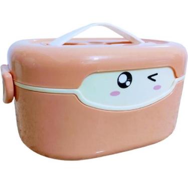 Imagem de Pote Marmita Lancheira C/ Divisória Escolar Infantil Lanche - Isanog